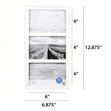 4x6 3-Opening Linear Gallery Collage Picture Frame, White,Back To School,School Supplies
