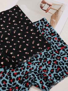 5pcs/Set Solid Color Casual & Comfortable Minimalist Knit Fabric Hipster Panties, All Season - Multicolor - View 5