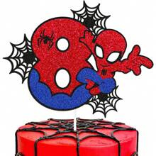 Disney 1-8-Year-Old Spider Man Themed Birthday Cake Decoration Plugin, Birthday Party Cake Decoration, Celebration Cake Decoration