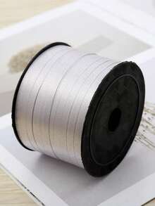 1roll Solid Balloon Ribbon, Silver Plastic Balloon Tie Strip, For Party - Silver - View 5