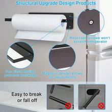 Magnetic Paper Towel Holder For Fridge, Toilet Paper Roll Holder Magnet Paper Towel Rack Wall Mount Fridge Organizer For Paper Towels Rolls Bathroom Pantry RV Kitchen Storage - Black - View 4