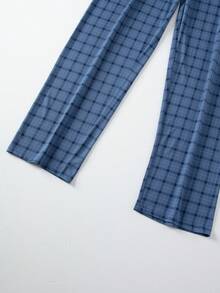 4 件套男士长袖睡衣套装，格子印花睡衣套装 - 彩色 - 查看 6