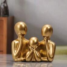 Modern Plaster Statue, Family, Minimalist - Gia đình vàng - Xem 2