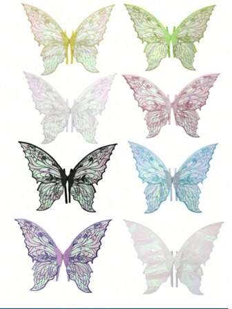 1pc Hot Foil Butterfly Fairy Wings Suitable For All Kinds Of Festive Bar Party Cosplay Props Music Festival, Halloween
