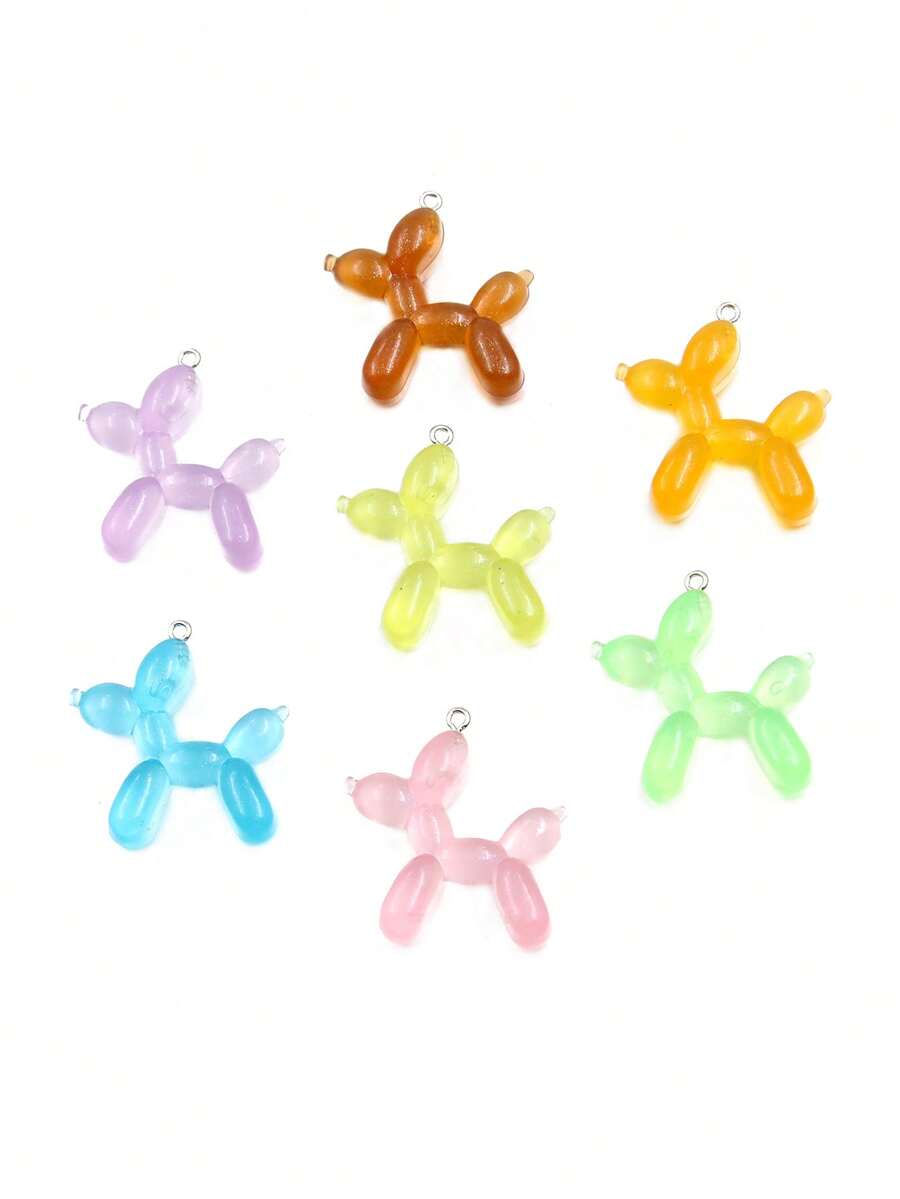 35*38MM 树脂工艺品配件，可爱宠物动物气球狗吊坠饰品，珠宝制作用品，5 件-10 件