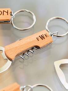 Personalized Multifunctional 3-In-1 Portable Stainless Steel & Wooden Handle Wine/Beer Bottle, Gift For Father,Multi-Functional,Durable,Ornamental,Reusable,Exquisite,Stylish,High-Quality,Colorful,Modern,Custom,Personalized,Unique, Wedding - Multicolor - View 6