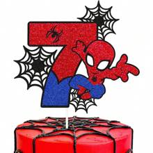 Disney 1-8-Year-Old Spider Man Themed Birthday Cake Decoration Plugin, Birthday Party Cake Decoration, Celebration Cake Decoration