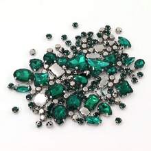 130 件 DIY 珠宝制作配件女孩混合形状水钻缝制宝石装饰套件，各种尺寸适用于 DIY 鞋子装饰、珠宝制作和时尚配饰 - 彩色 - 查看 12