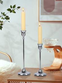 2 piezas Decoración de centro de mesa de candelabros del Día de Navidad, adecuados para decoración de escritorio de oficina, cena a la luz de las velas, ambiente de la habitación, suministros para fiestas navideñas - Multicolor - Ver 6