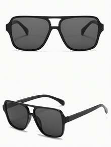 1 Set Retro Candy Color Square Stylish Glasses, New Fashion Gradient Yellow Lightweight Glasses, Elegant Basic Fashion Glasses For Women, Plastic Frames, For Business, Casual, Gift, Autumn/Winter For Summer Beach Vacation,Outdoor,Travel