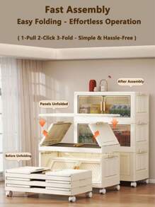 Folding Multilayer Storage Cabinet, Living Room Snacks Toys Organizer Shelf, Home Storage Wardrobe Closet