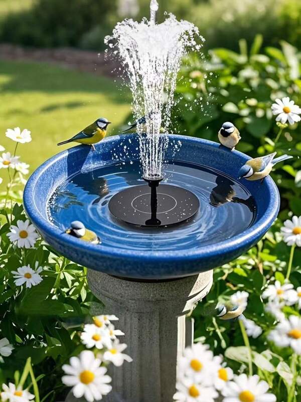 1pc-Solar Fountain Pump, Solar Fountain For Bird Bath, Free Standing Floating Water Fountain, Solar Fountain Pump For Bird Bath, Garden, Pond, Pool, Outdoor, Independent Floating Design For Fish Tank