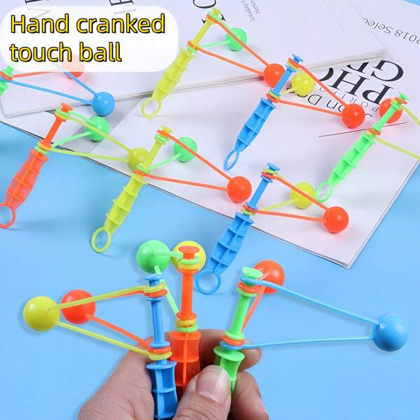 5Pcs/10Pcs Plastic Hand Shake Rattle Ball, Hand Shake Noise Double Rattle Ball, Stress Relief Casual Small Toy, Desktop Decor Ornament, Birthday Gift, Festival Party, Suitable As Small Gift