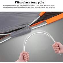 Wygodny namiot kempingowy, automatycznie otwierany namiot kopułowy, zewnętrzny namiot kopułowy z powłoką srebrną, chroniący przed słońcem, przenośny namiot plecakowy, łatwy w rozstawianiu – automatycznie składany, tkanina Oxford, w zestawie linki zabezpieczające przed wiatrem i śledzie do mocowania w podłożu, do użytku przez cały rok, idealny na kemping lub piknik - Wielokolorowe - Zobacz 12