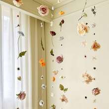 Set de 11 piezas/21 piezas/31 piezas de material de cortina con flores colgantes de colores múltiples, decoración interior colgante de flores artificiales (incluye 50m de línea transparente), decoración interior colgante de flores artificiales de colores para primavera, adecuado para bodas DIY, decoración de fiestas de primavera, decoración de habitaciones de boda, decoración de fiestas festivas, decoración interior y exterior - Multicolor - Ver 6