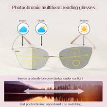 Gafas de lectura multifocales progresivas y fotocromáticas para mujeres, con visión amplia, diseño de marco ultraligero y cómodo de usar - Blanco - Ver 5