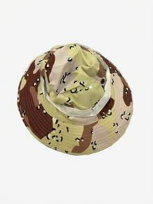 1pc Men's Outdoor Camouflage Sun Hat, Suitable For Spring, Summer, Autumn, Outdoor Activities Such As Hiking, Fishing, Casual Bucket Hat, Unisex