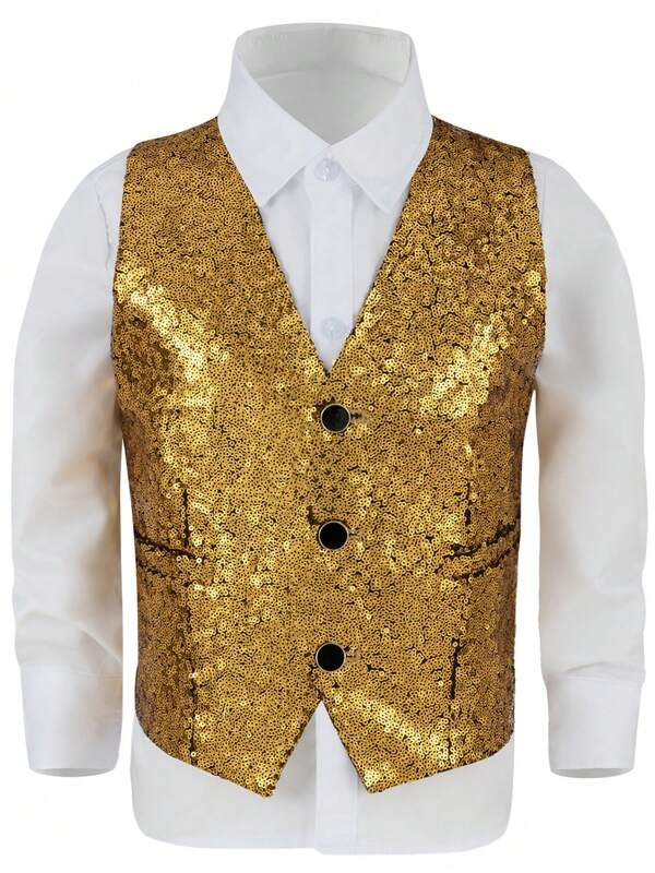 Men's Summer Vest With Sequined Vest, Suitable For Wearing At Parties And Dances