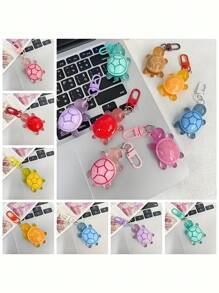 12/6/3/1 pieza Llavero pequeño de tortuga que brilla en la oscuridad, dije de tortuga acrílica para bolso, llavero de resina de animal de dibujos animados para bolso y mosquetón, regalo de novedad para fiestas, accesorios de moda para decoración de mujeres