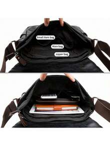 Stylish Envelope Shoulder Bag - Cross-Body Sling Bag For Men - PU Leather, Business Casual, All-Match, Spacious Interior, Adjustable Strap, And Durable Design Graduation School Supplies