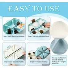 1 Pc Six In One Triangle Sushi And Vegetable Roll Mold - Simple DIY Brewer With Seaweed And Seaweed, Plastic Bento Box Accessories, Triangle Rice Roll Bento Box Mold, Sushi Mold, Seaweed Rice Bag Making Tool, Sushi Box, Suitable For Creative Japanese Cuisine At Home - Multicolor - View 7