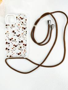 1个棕色玫瑰花印花透明TPU软手机壳，配1条可调节肩带/斜挎带，适用于 17/17 Pro/Air/17 Pro Max/15 Pro Max/15 Pro/15 Plus/11/12/12 Pro Max/13/13 Pro Max/14/14 Pro Max/14 Plus/16/16 Pro/16 Plus/16 Pro Max - 彩色 - 查看 4
