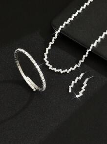 Ensemble de bijoux pour la Fête des Mères : Collier, Boucles d'Oreilles, Bracelet, Décoration en Forme de Diamant, Pour Fête, Rue, Mariage, Thanksgiving