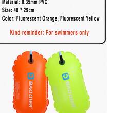 PVC Inflatable Swimming Buoy Bag, Easy Inflate Swimming Float Dry Bag Device, For Towing Swimming Buoy, High Visibility Orange Color Pool Buoy - Suitable For Swimmers, Triathletes, Water Sports, Swimming Drifting Equipment, With Adjustable Waist Strap., Beach Essentials, Beach Accessories - Multicolor - View 3