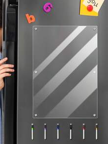 1 Set Large 6-Hole Message Board, Magnetic Acrylic Fridge Magnets, Reusable Dry Erase Calendar, A3 Weekly Meal Planner, Acrylic Magnetic Weekly Planner Board, Transparent Erasable Writing Board, Large Reinforced Acrylic Memo Board, Reusable Writing Board (Includes 6 Whiteboard Markers) - Transparent - View 9