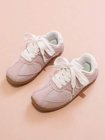 1 Pair Fashionable Minimalist Cute Sports Casual Flat Sneakers For Kids, Suitable For Sports, All Season Wear
