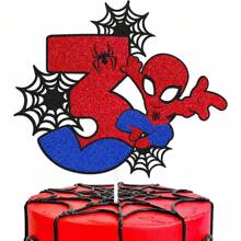 Disney 1-8-Year-Old Spider Man Themed Birthday Cake Decoration Plugin, Birthday Party Cake Decoration, Celebration Cake Decoration