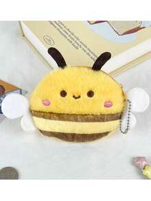 1pc Cartoon 3D Bee Coin Purse, Multipurpose Frog Wallet, Creative Portable Organizer For Coins, Keys, Earphones, Useful Daily Accessory & Birthday Gift