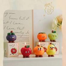 Fruit Scented Candles Accompanied By Gifts Cartoon Cute And Funny Fruit Candles Handmade Scented Candles Scented Soybean Wax Candles Birthday Candle Party Home Decoration Halloween Christmas Anniversaries Wedding Photo Props Home Decoration Gifts Valentine's Day Accompanied By Gifts And Other Occasions