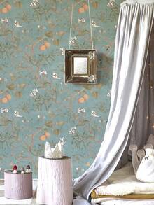 44.5*100厘米 自粘墙纸卷 - 乙烯基材质装饰自粘墙纸，波西米亚复古花卉图案，适用于卧室、客厅、厨房、书桌等家居装饰。 - 彩色 - 查看 7