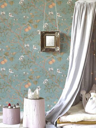 44.5*100cm Peel Stick Wallpaper Roll Vinyl Material ative Self Adhesive Home Bohemian Vintage Bloemen Pattern Bedroom, Living Room, Kitchen, Bureau view 6