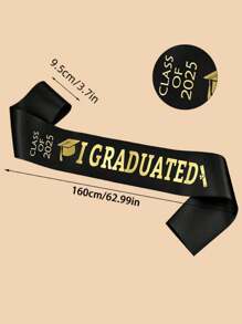 1pc Class Of 2025 Graduation Sash, "I GRADUATED" School Celebration Party Accessory Decorative Prop For Photography