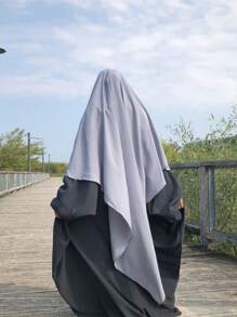 Nida-Stoff-Einzelschicht Tie-Up Gebetsmantel, atmungsaktiver praktischer Hijab für Frauen, geeignet für den täglichen Gebrauch, Frühling/Sommer/Herbst