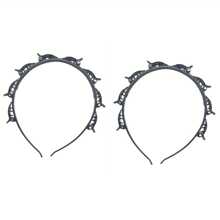 2pcs Woven Hairbands & Bangs Clips Hair Accessories, Multi-Layer Hollow Headband & Hair Clips Top Clips