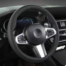 Funda para volante hecha a mano de 15 pulgadas/38 cm, protector de volante de cuero transpirable y antideslizante para DIY, funda para volante de coche, incluye aguja e hilo, accesorio decorativo de modificación, se ajusta a la mayoría de los vehículos - Unitalla - Ver 4