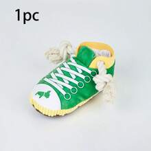 1-Pack Sneaker-Shaped Dog Chew Toys With Rope Knots & Squeaky Ball – Durable Oxford Fabric Chewers For Aggressive Chewers, Interactive Squeakers Noise For Puppies/Adult Dogs, Indoor Outdoor Play