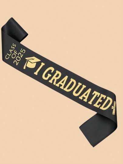 1pc Class Of 2025 Graduation Sash, "I GRADUATED" School Celebration Party Accessory Decorative Prop For Photography