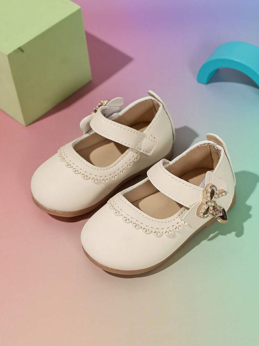 New Soft Sole Baby Girl Bowknot Mary Jane Shoes, Vivid And Lovely Fashion Toddler Shoes Suitable For Spring, Summer, Autumn - Beige - View 1