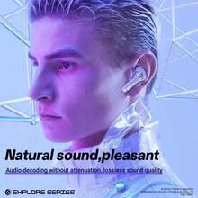 T8 150mAh Wireless Bluetooth Headset Transparent ENC Headphones LED Power Digital Display Stereo Sound Earphones For Sports Working For Smartphone - Multicolor - View 5