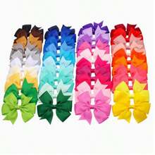 20/40 件小蝴蝶结 8 厘米发夹、发饰、学校配饰、爪夹、发夹、发夹、发夹 - 彩色 - 查看 5