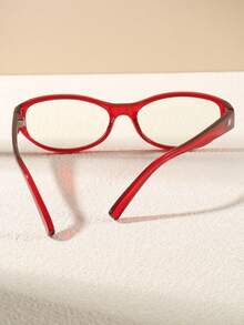 1pc Solid Color Retro Oval Millennium Style Sexy PC (Polycarbonate) Fashion Glasses, Suitable For Daily Use In Spring And Summer