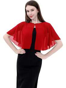 1pc Fashion Lightweight Summer Sheer Chiffon Bridal Elegant Bolero Jacket With Front Button - Chiffon Cardigan Shawl - View 11