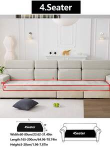 1件装四季通用弹力沙发套，防水防滑加厚沙发座垫套，可机洗，浅灰色，宠物友好，适用于卧室和客厅的L型及1/2/3/4座沙发，绒面面料 - 淺灰色 - 查看 19