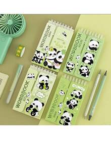 Cuaderno de vocabulario de panda, cuaderno de vocabulario en inglés de dibujos animados, libro de bolsillo portátil, puede cubrir el bolsillo, cuaderno de vocabulario para estudiantes, pequeño regalo, pequeño regalo de recompensa, libreta - Multicolor - Ver 1