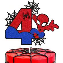 Disney 1-8-Year-Old Spider Man Themed Birthday Cake Decoration Plugin, Birthday Party Cake Decoration, Celebration Cake Decoration