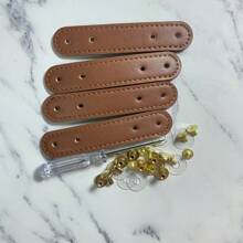 4pcs New Buckle DIY Handmade Weaving Bag, Wallet Craft Accessories - Dual Hole PU Material Belt Replacement Buckle, Handbag Gift Making